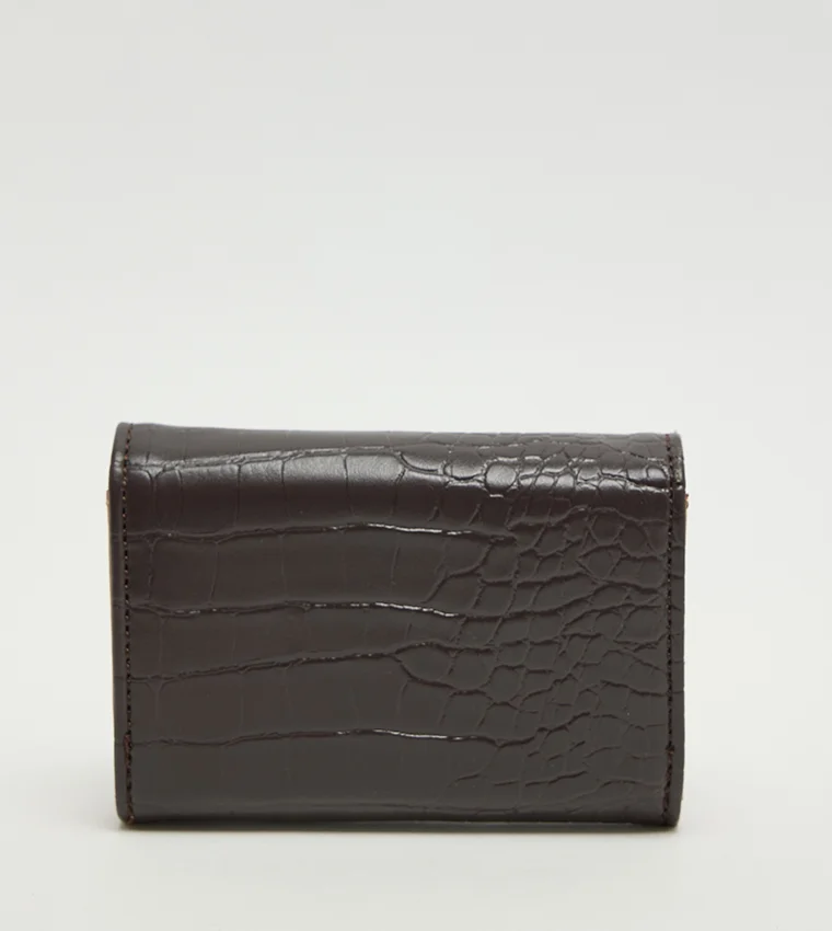 ANNE KLEIN  Anne Klein Croc Textured Flap Wallet for Women | Best Price UAE